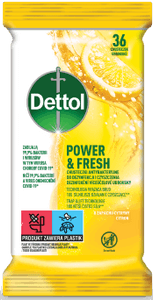 Dettol Power & Fresh Antibakteriálne viacúčelové obrúsky – Citrón & limeta